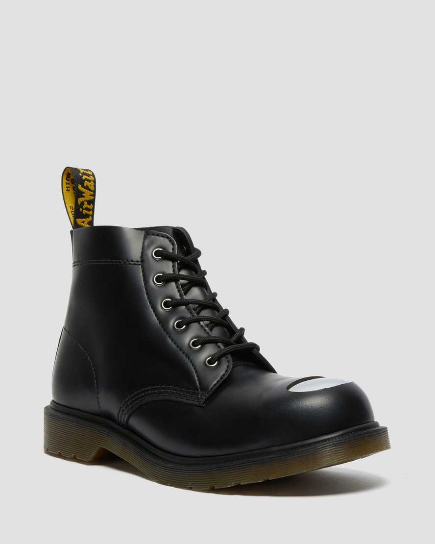 Dr. Martens 101 Exposed Steel Toe Lær Ankelstøvletter Dame Svart [8914EHDWI]